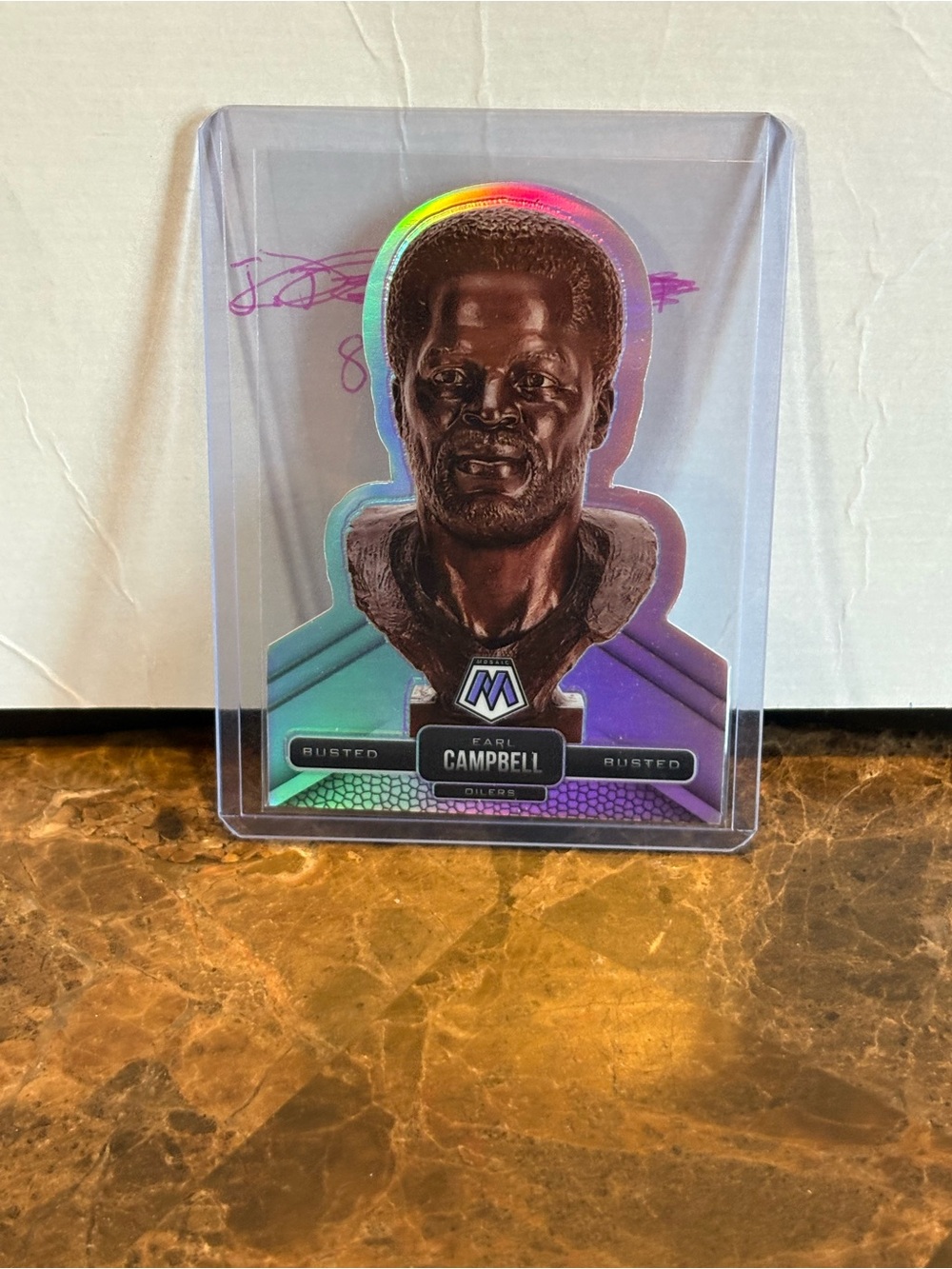Panini Earl Campbell Holographic Bust Accent - Purple, Blue, Green